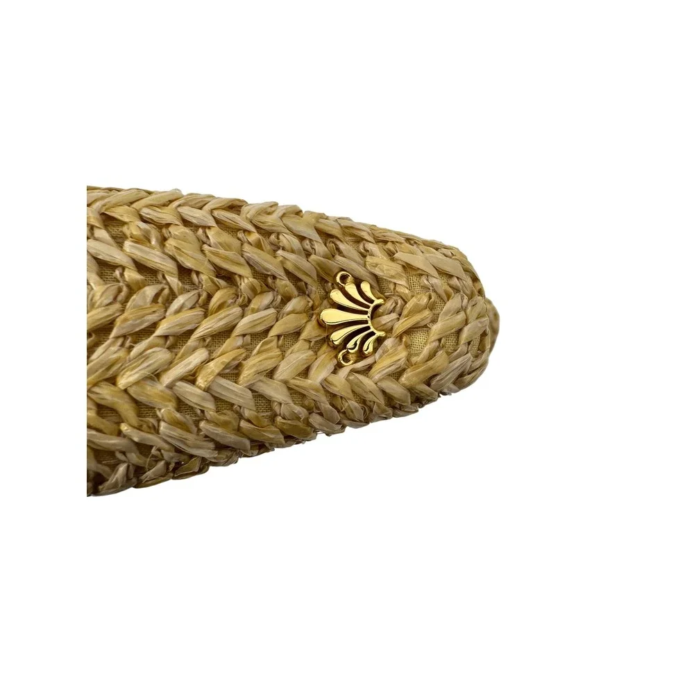 Lele Sadoughi Raffia Knitted Headband Tan Raffia Knotted One Size Summer